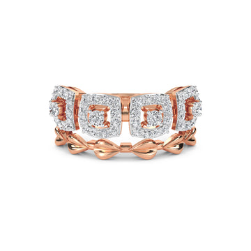 Attractive Lab Grown Diamond Two Row Ring