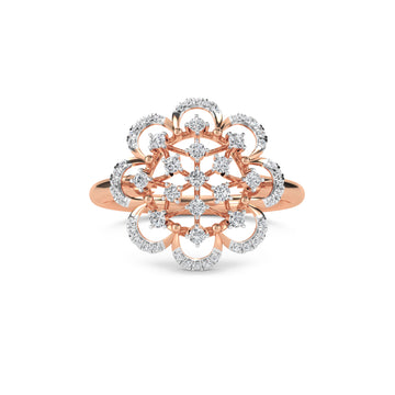 Exquisite Vintage Lab Grown Diamond Flower Ring
