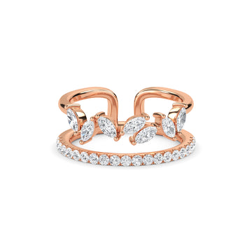 Crown Shape Round & Marquise Lab Grown Diamond Band