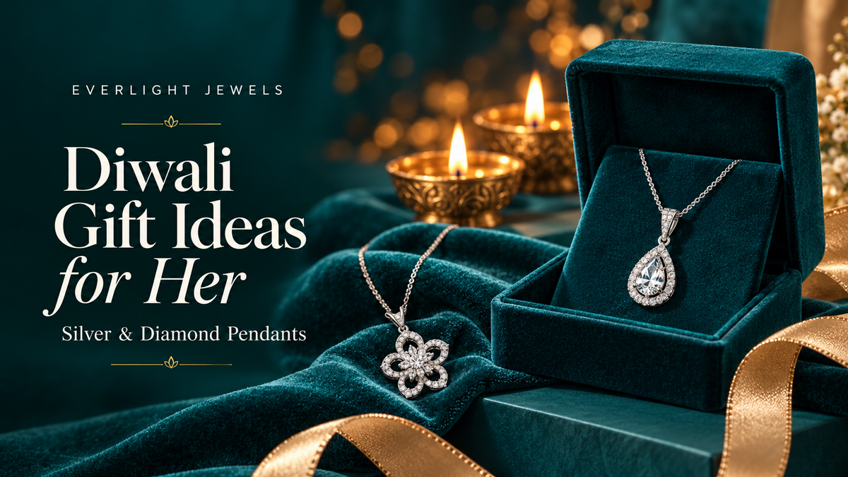 Diwali Gift Ideas for Her: Silver and Diamond Pendants