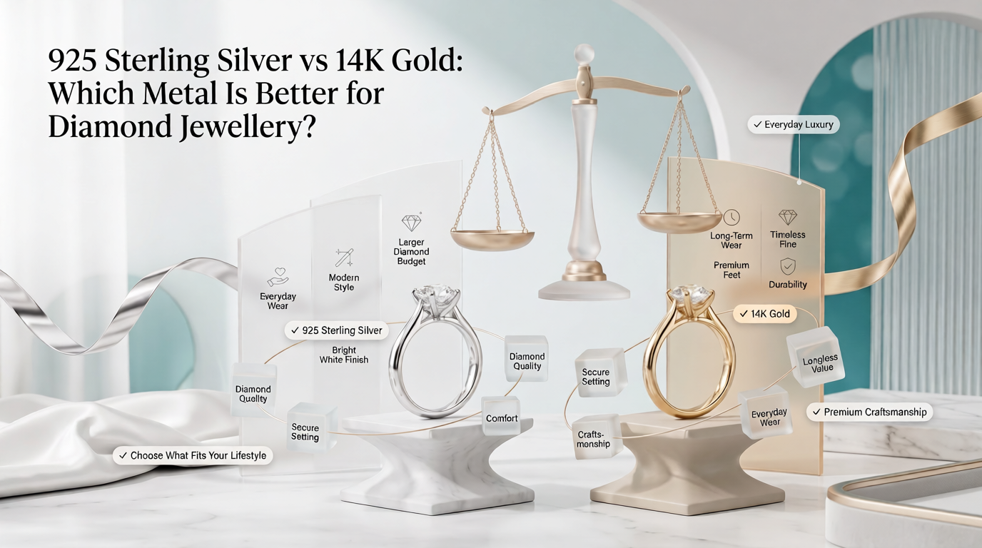 925 Silver vs 14K Gold: Which Metal Is Better for Diamond Jewellery?