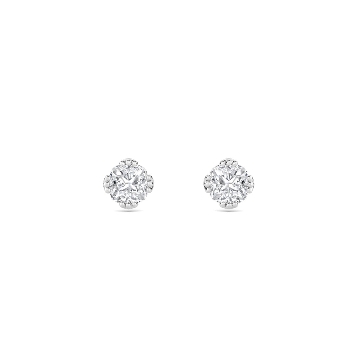 Round Cluster Illusion Stud Earrings (Silver) - image 1