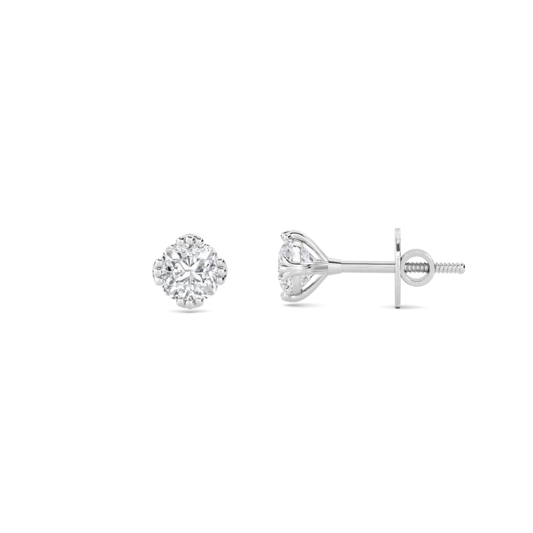 Round Cluster Illusion Stud Earrings (Silver)