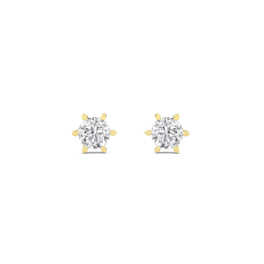 Round Eight Prong Crown Stud Earrings - image 1