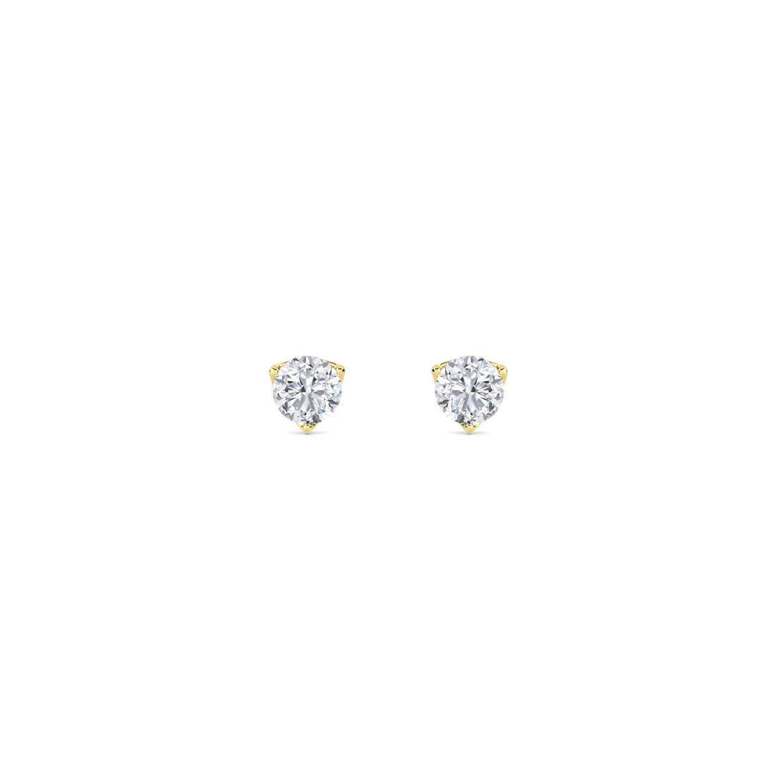 Trillion Cut Solitaire Lab Grown Diamond Stud Earrings - image 1