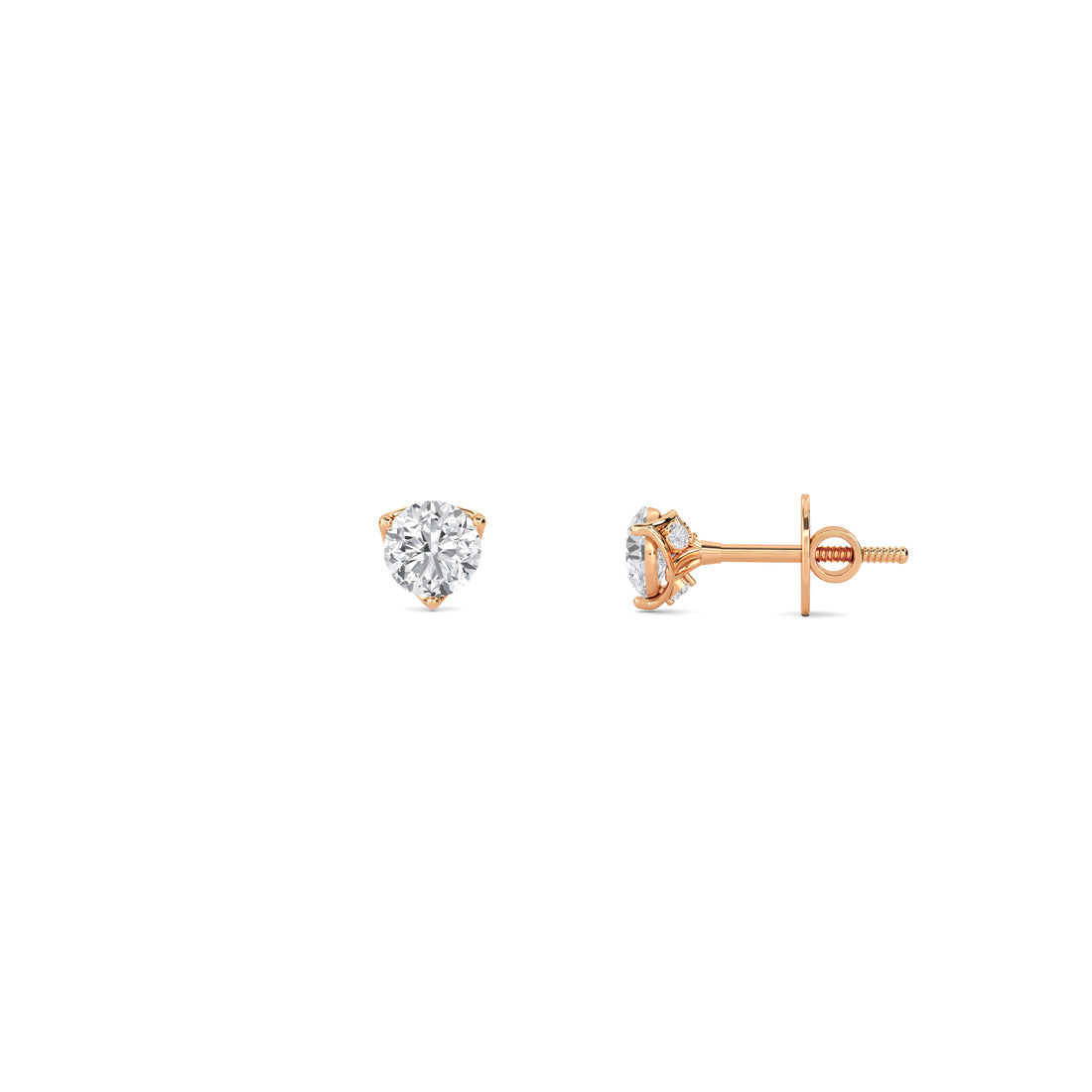 Trillion Cut Solitaire Lab Grown Diamond Stud Earrings