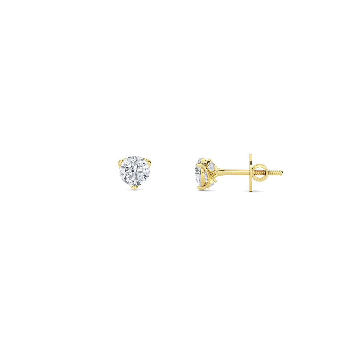 Trillion Cut Solitaire Lab Grown Diamond Stud Earrings