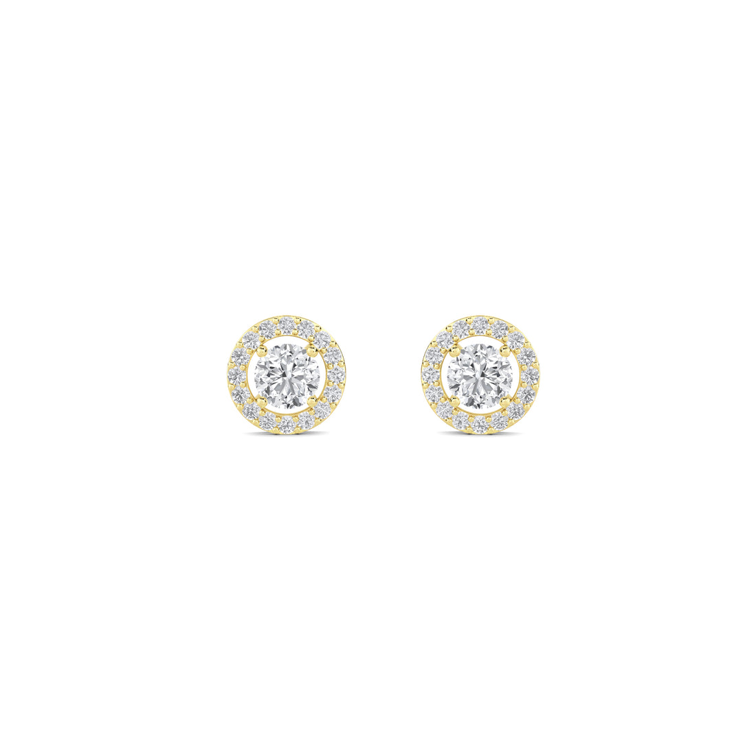 Round Floating Halo Lab Grown Diamond Stud Earrings - image 1