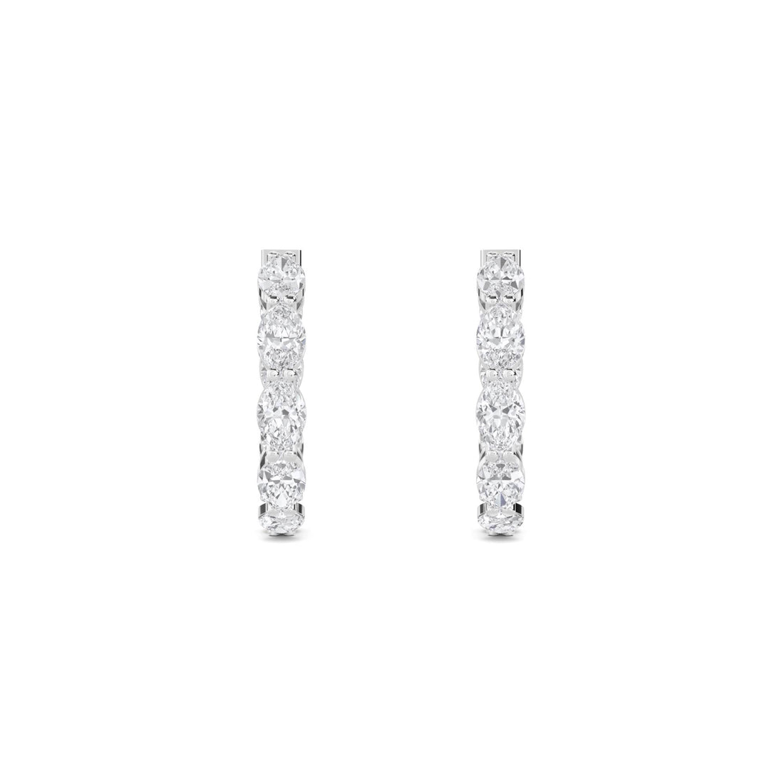 Round Diamond Graduated Bar Drop Earrings (Silver) - image 1