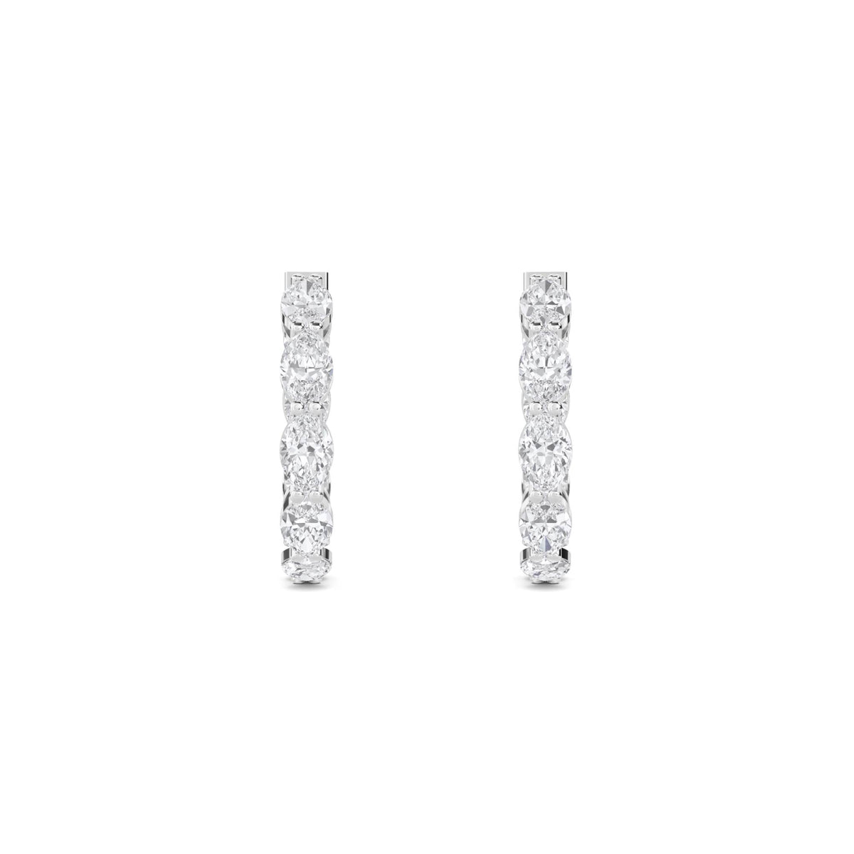 Round Diamond Graduated Bar Drop Earrings (Silver) - image 1
