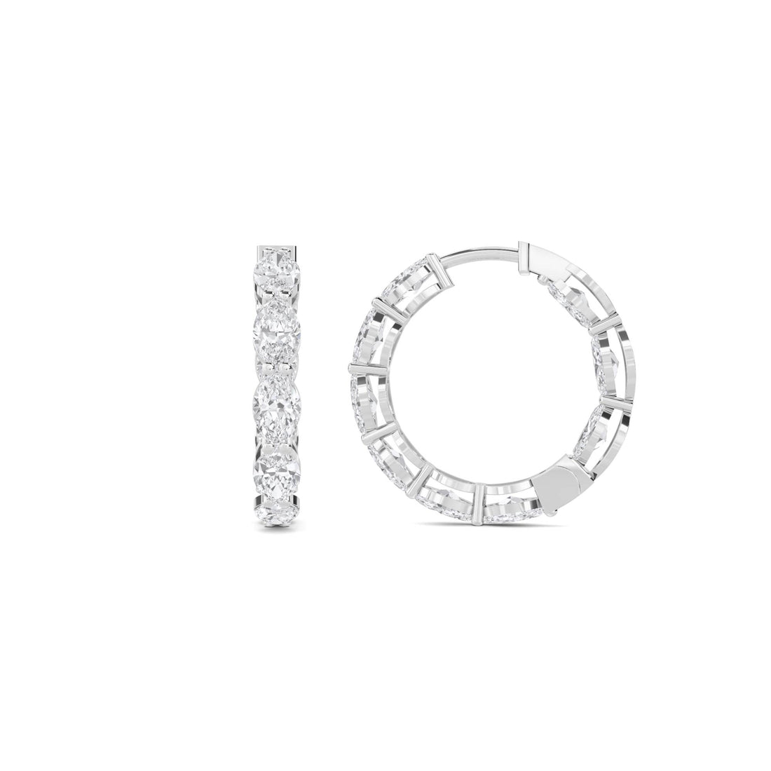 Round Diamond Graduated Bar Drop Earrings (Silver)