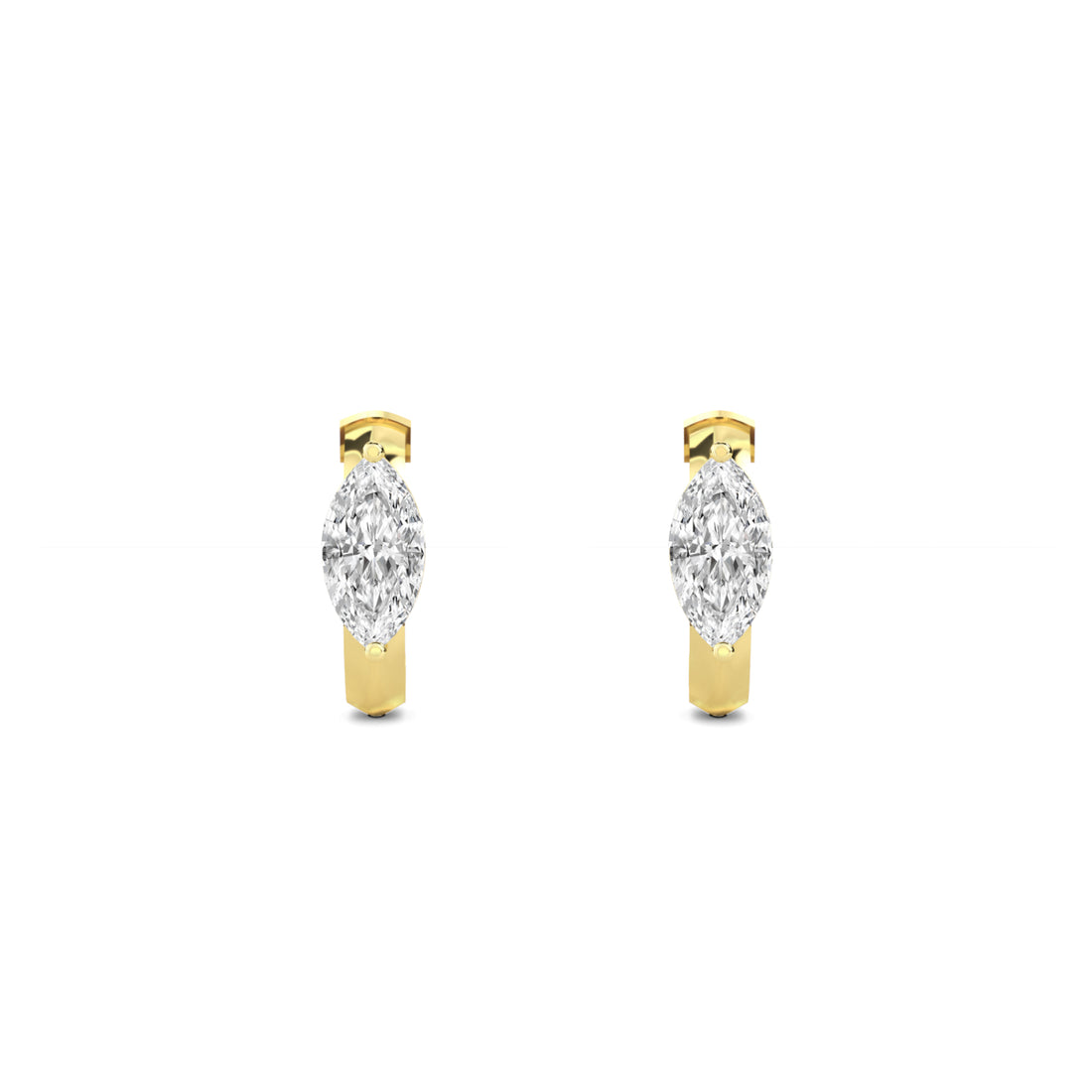 Marquise Huggie Hoop Lab Grown Diamond Earrings - image 1