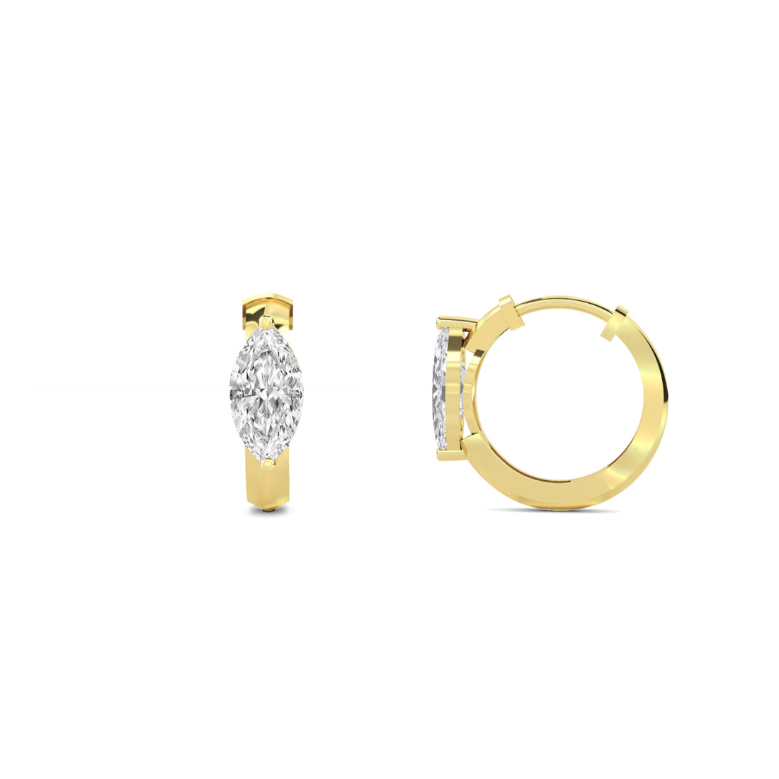 Marquise Huggie Hoop Lab Grown Diamond Earrings