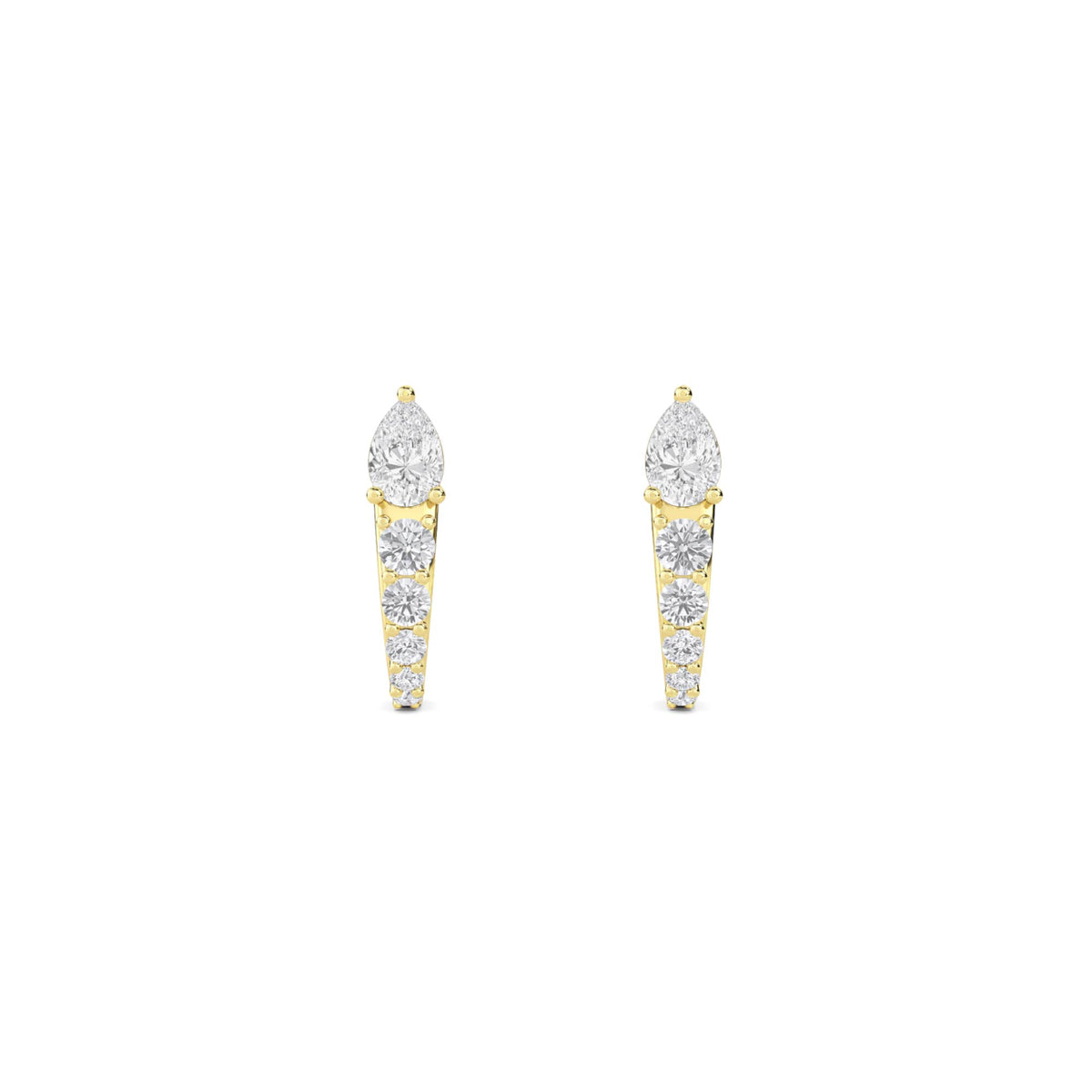 Pear Diamond Graduated Bar Drop Earrings - image 1