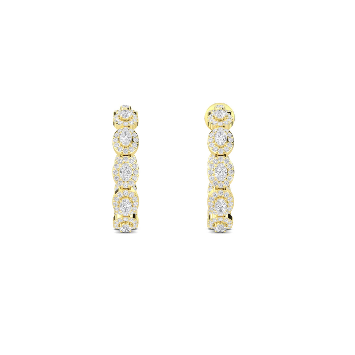 Round Cluster Halo Graduated Drop Earrings - image 1