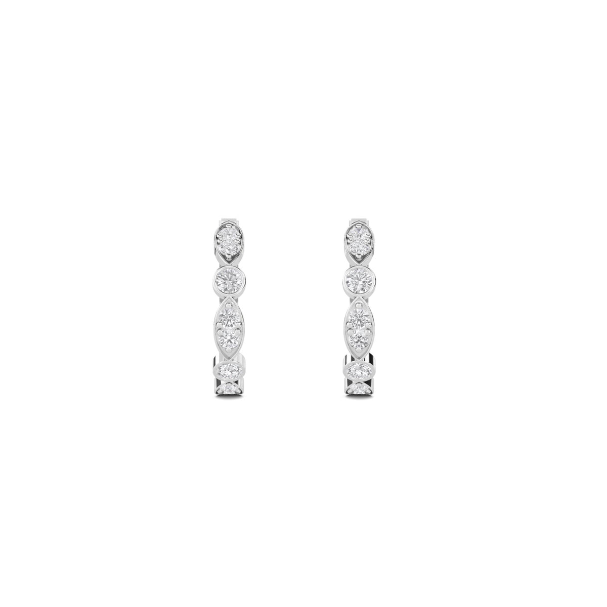 Marquise Round Graduated Drop Earrings (Silver) - image 1