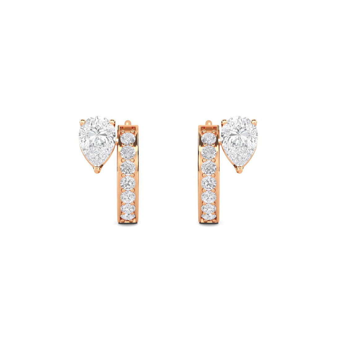 Petite Tiered Round Baguette Drop Earrings