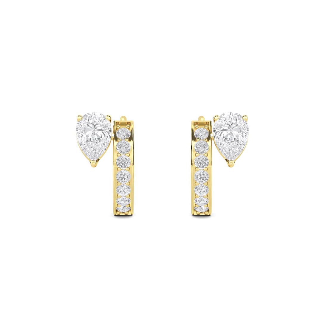 Petite Tiered Round Baguette Drop Earrings - image 1