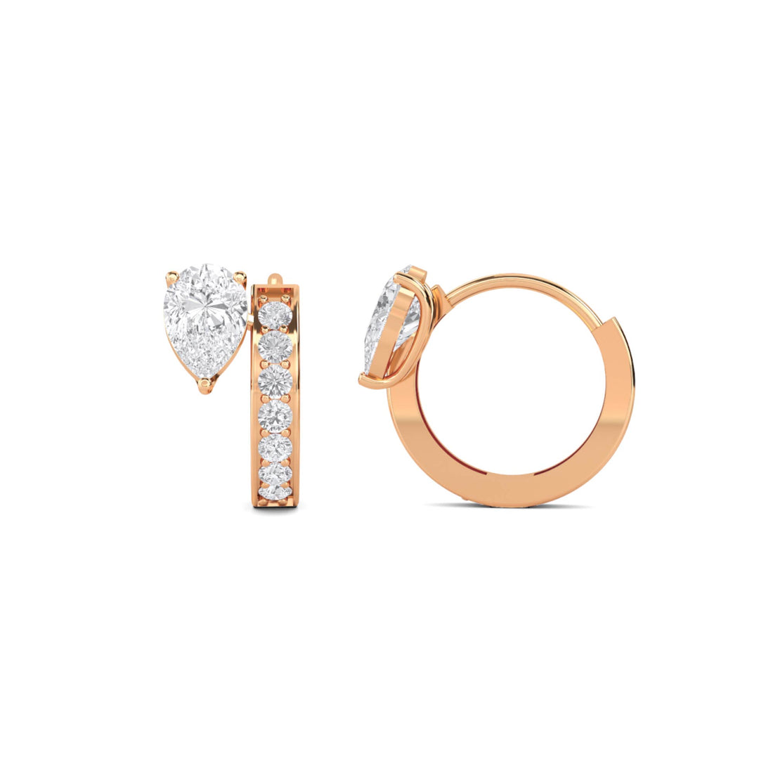 Petite Tiered Round Baguette Drop Earrings
