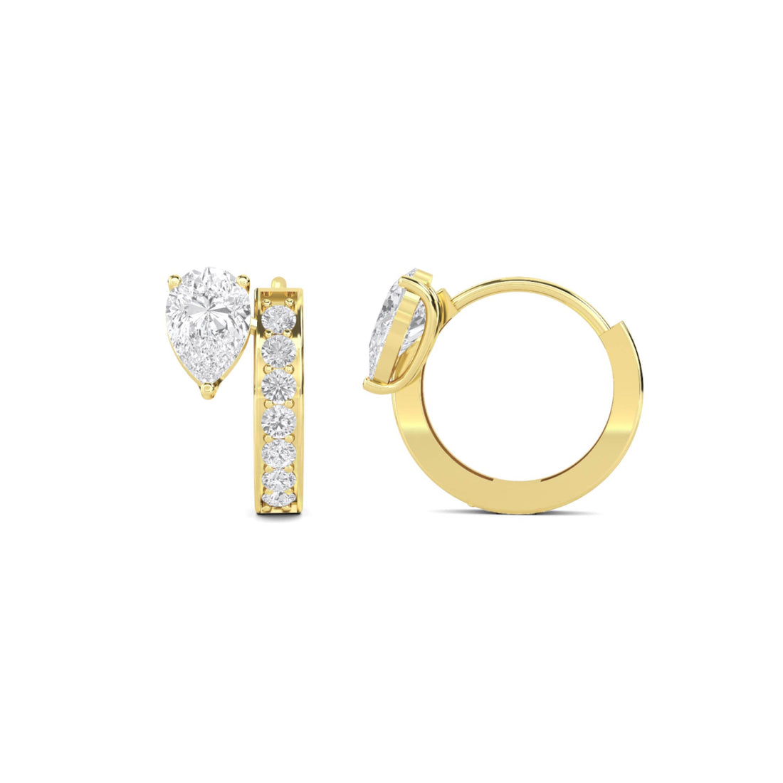 Petite Tiered Round Baguette Drop Earrings