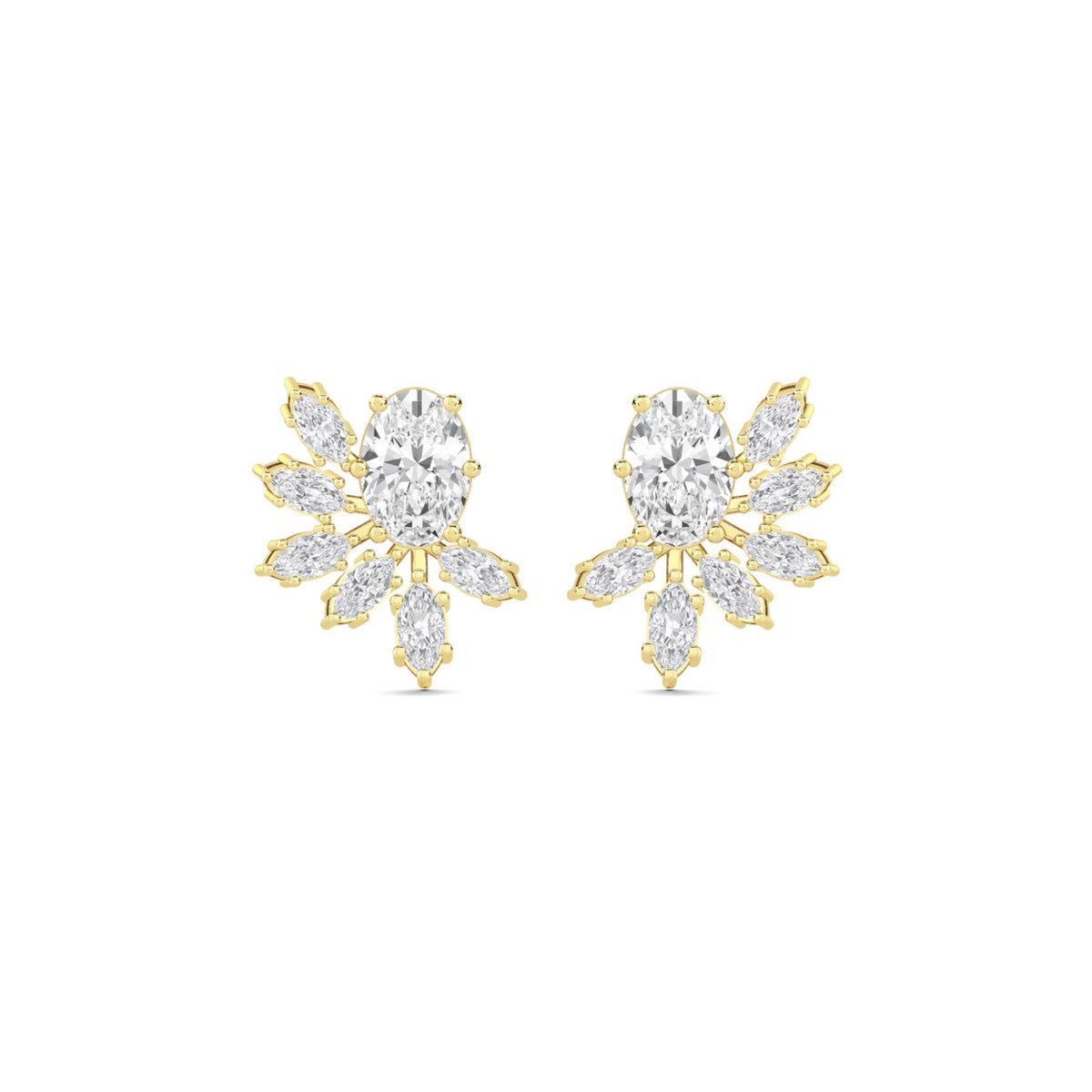 Marquise Pear Snowflake Cluster Stud Earrings - image 1