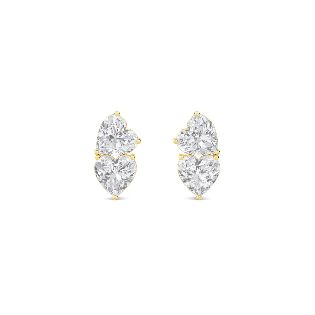Double Heart Stacked Stud Earrings - image 1