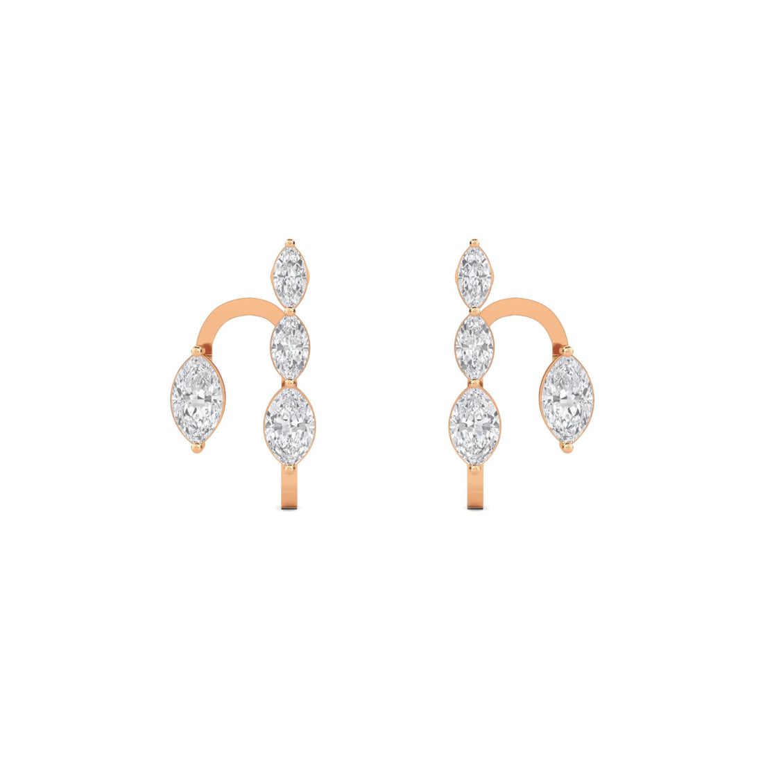 Marquise Crescent Ear Climber Earrings
