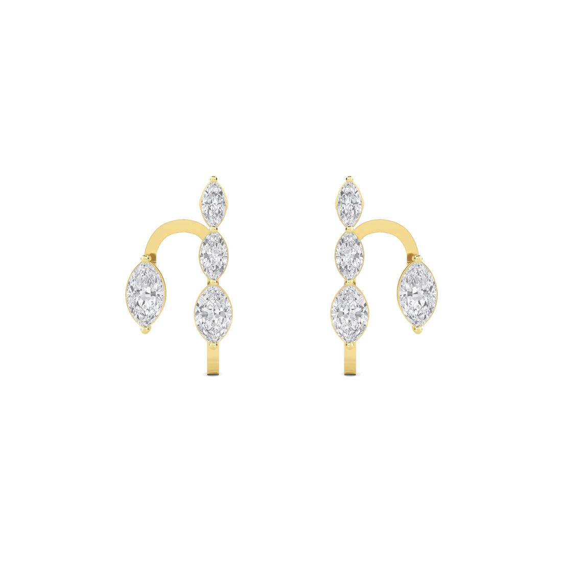 Marquise Crescent Ear Climber Earrings - image 1
