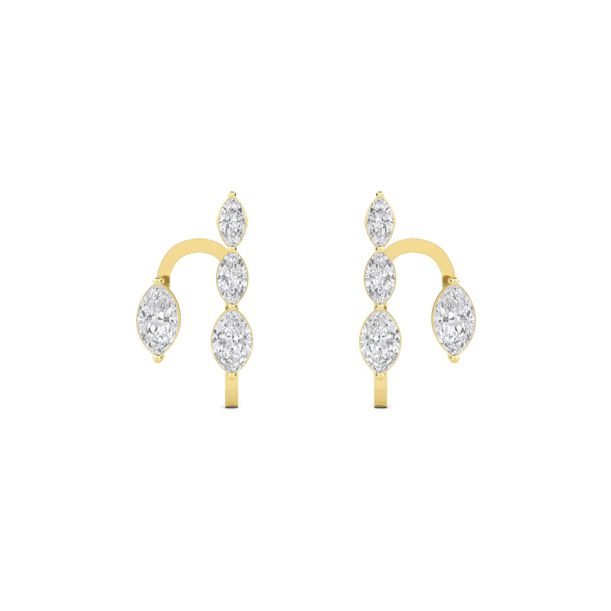 Marquise Crescent Ear Climber Earrings - image 1