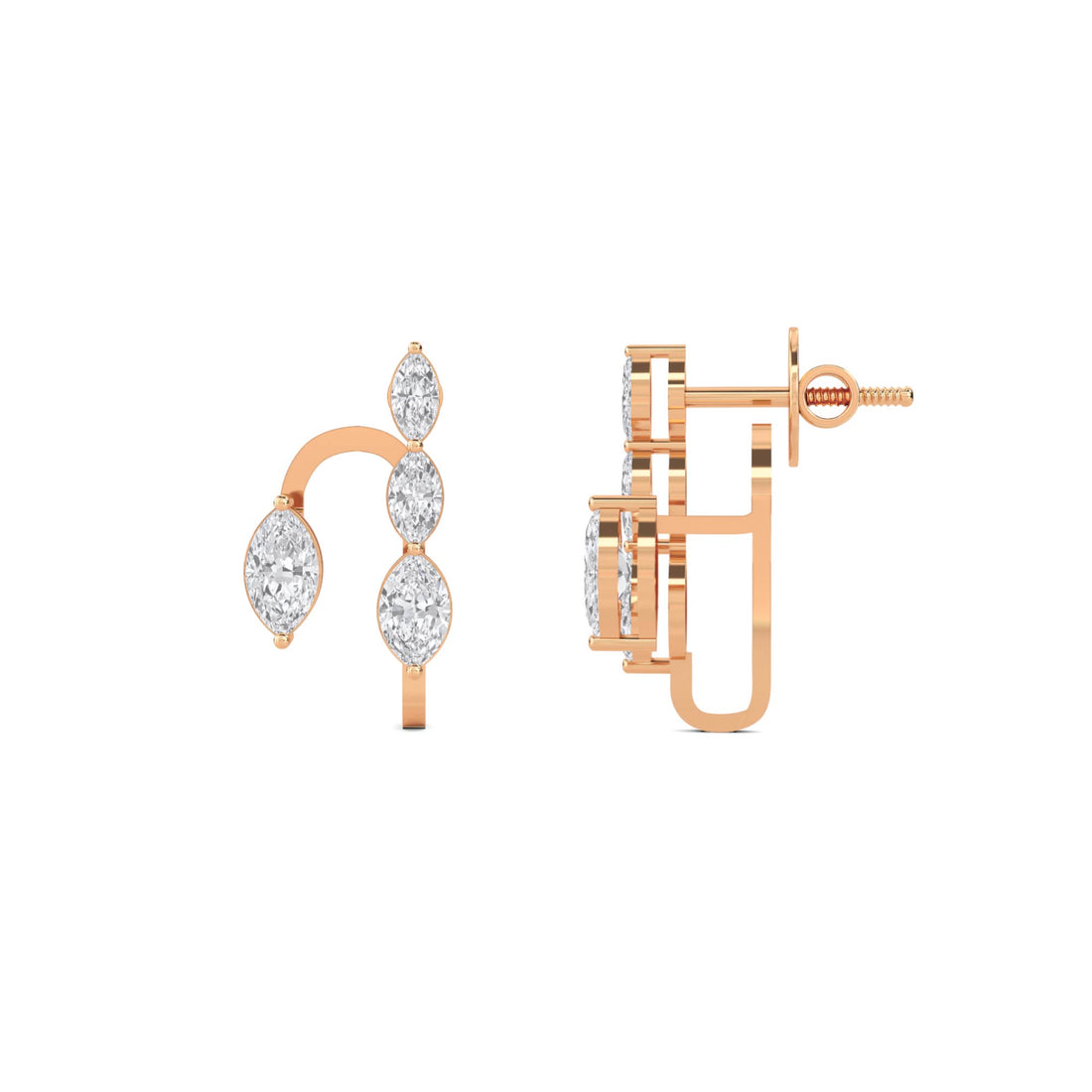 Marquise Crescent Ear Climber Earrings