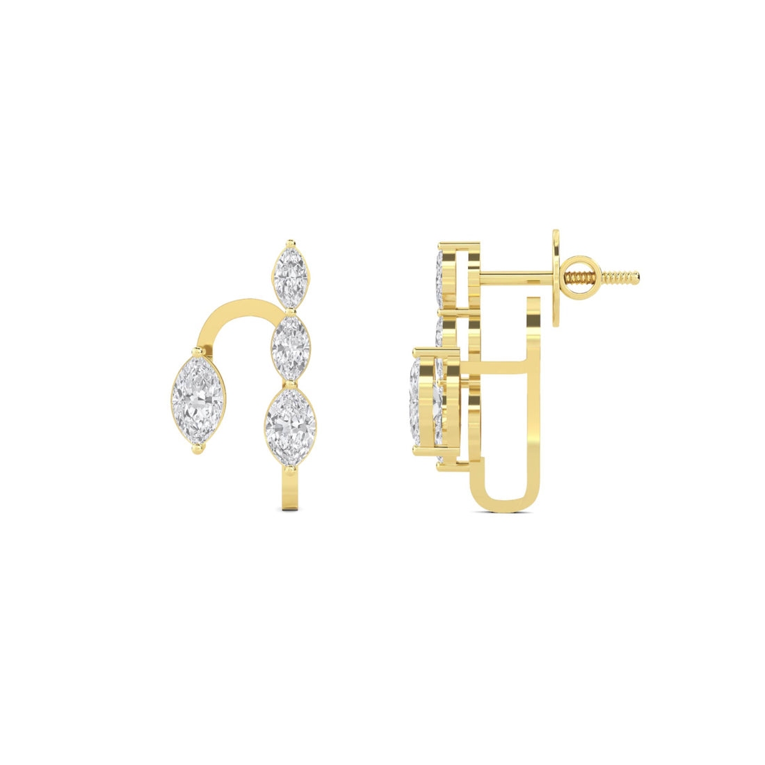 Marquise Crescent Ear Climber Earrings