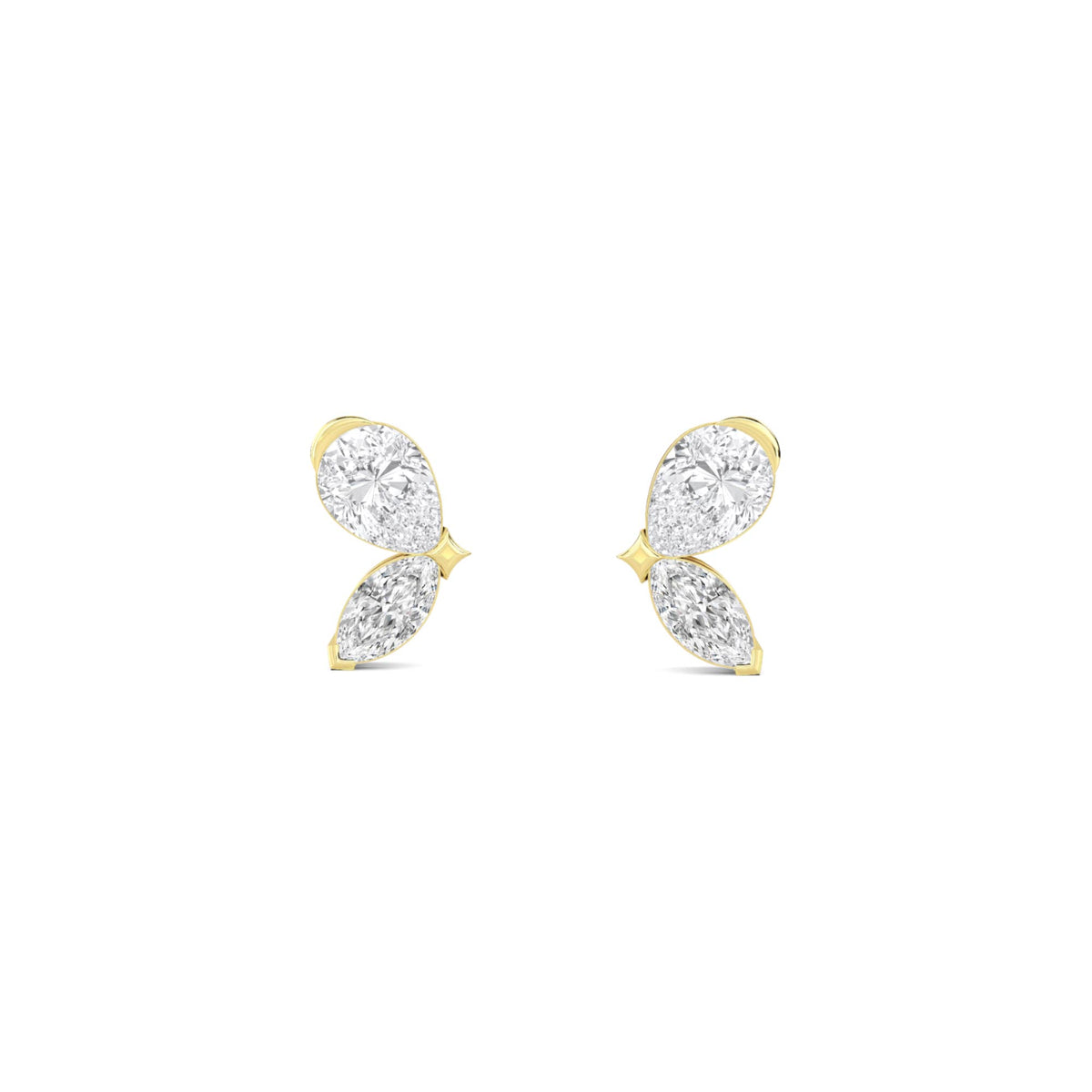 Double Marquise Bow Stud Earrings - image 1