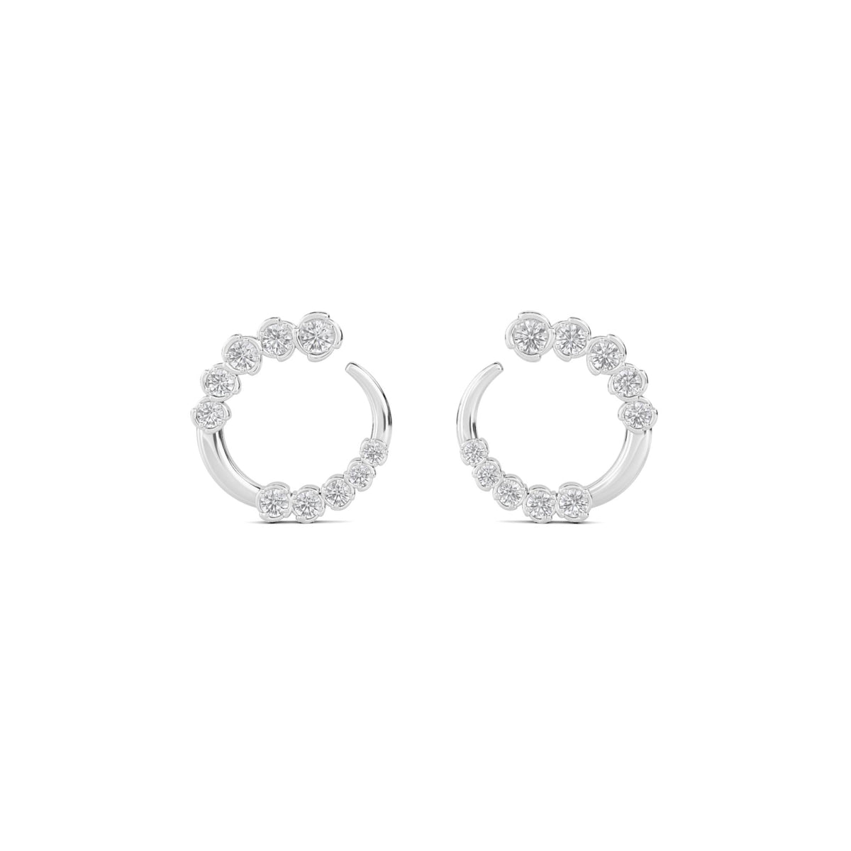 Petite Oval Emerald Two Stone Drop Earrings (Silver) - image 1