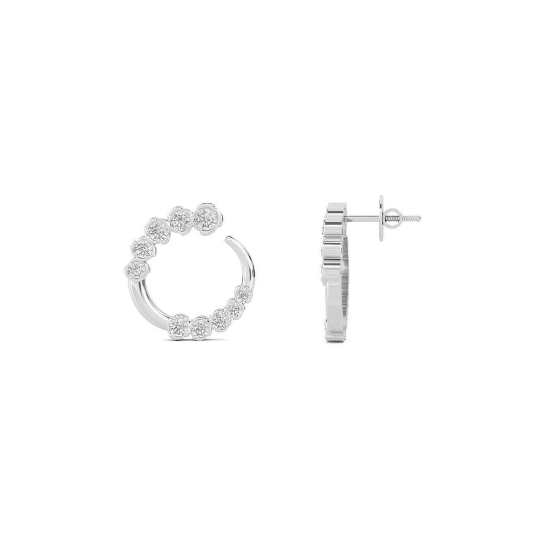 Petite Oval Emerald Two Stone Drop Earrings (Silver)