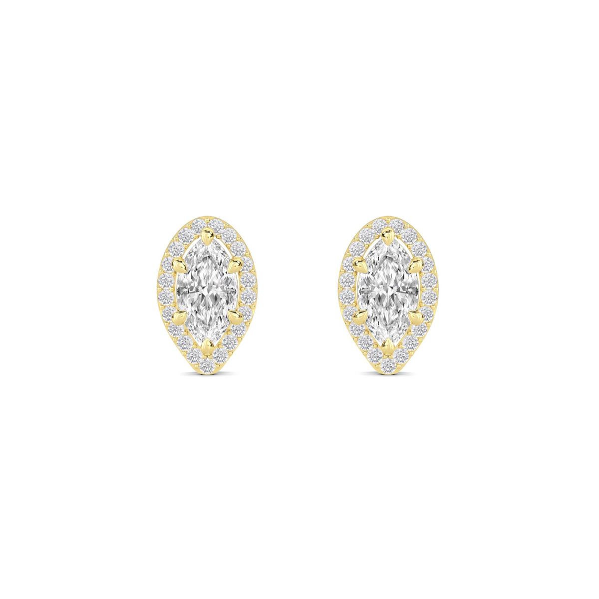 Marquise Halo Stud Earrings - image 1