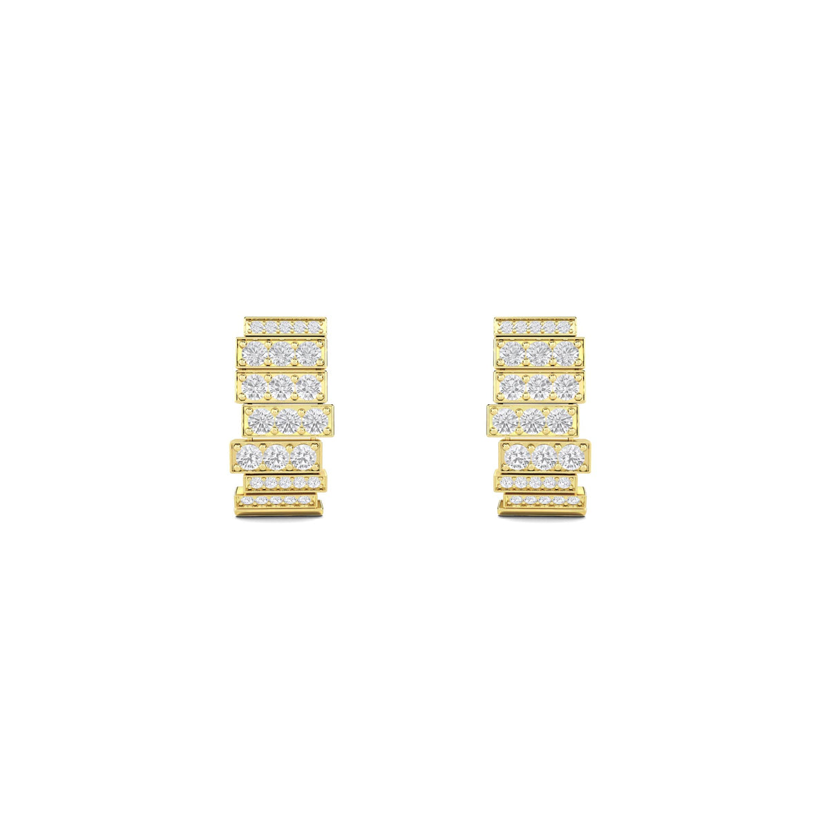 Tiered Rectangular Link Drop Earrings - image 1