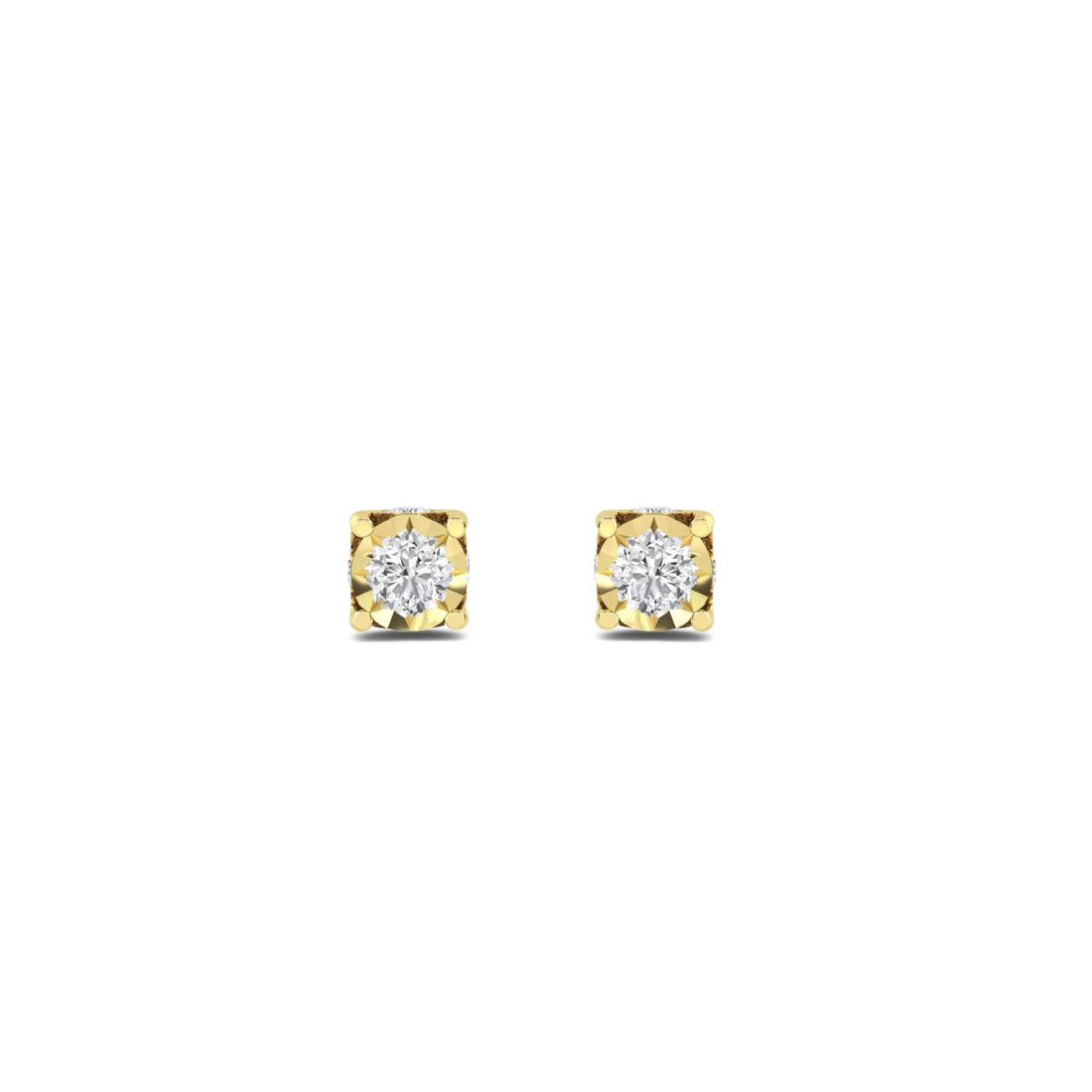 Illusion Set Round Diamond Stud Earrings