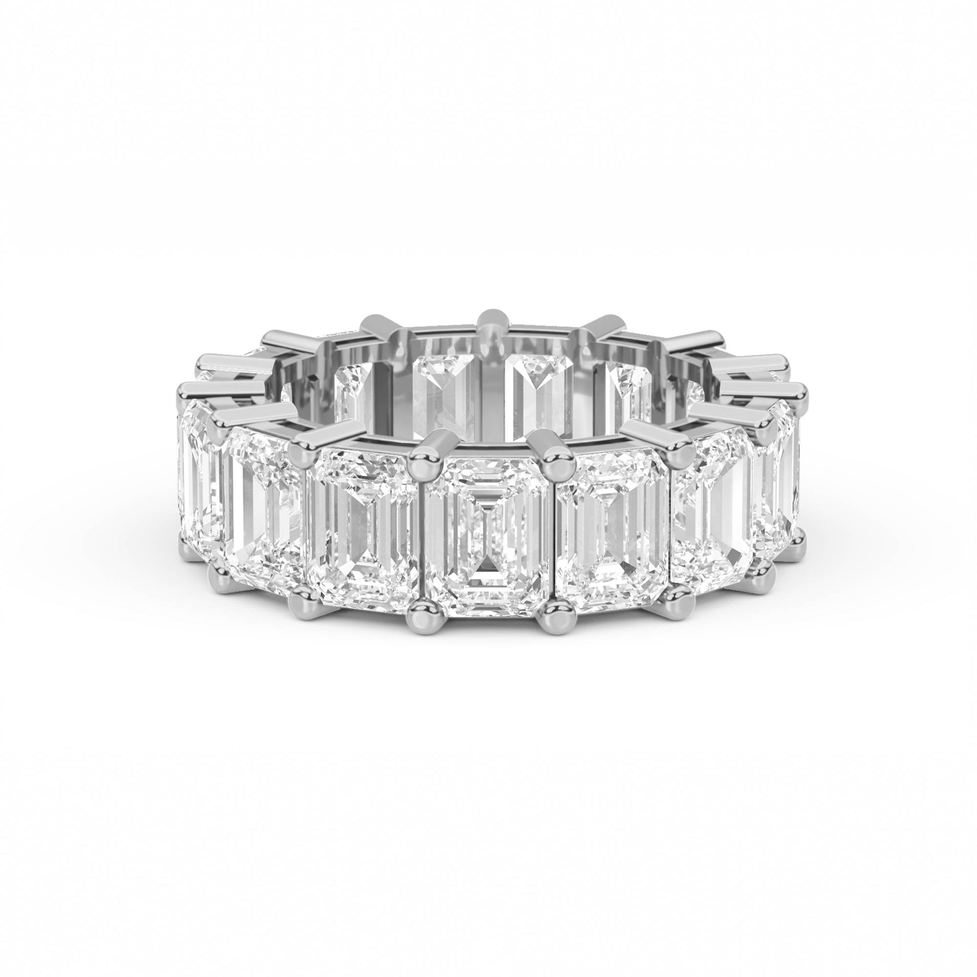 Emerald Cut Diamond Eternity Ring (Silver) - image 1