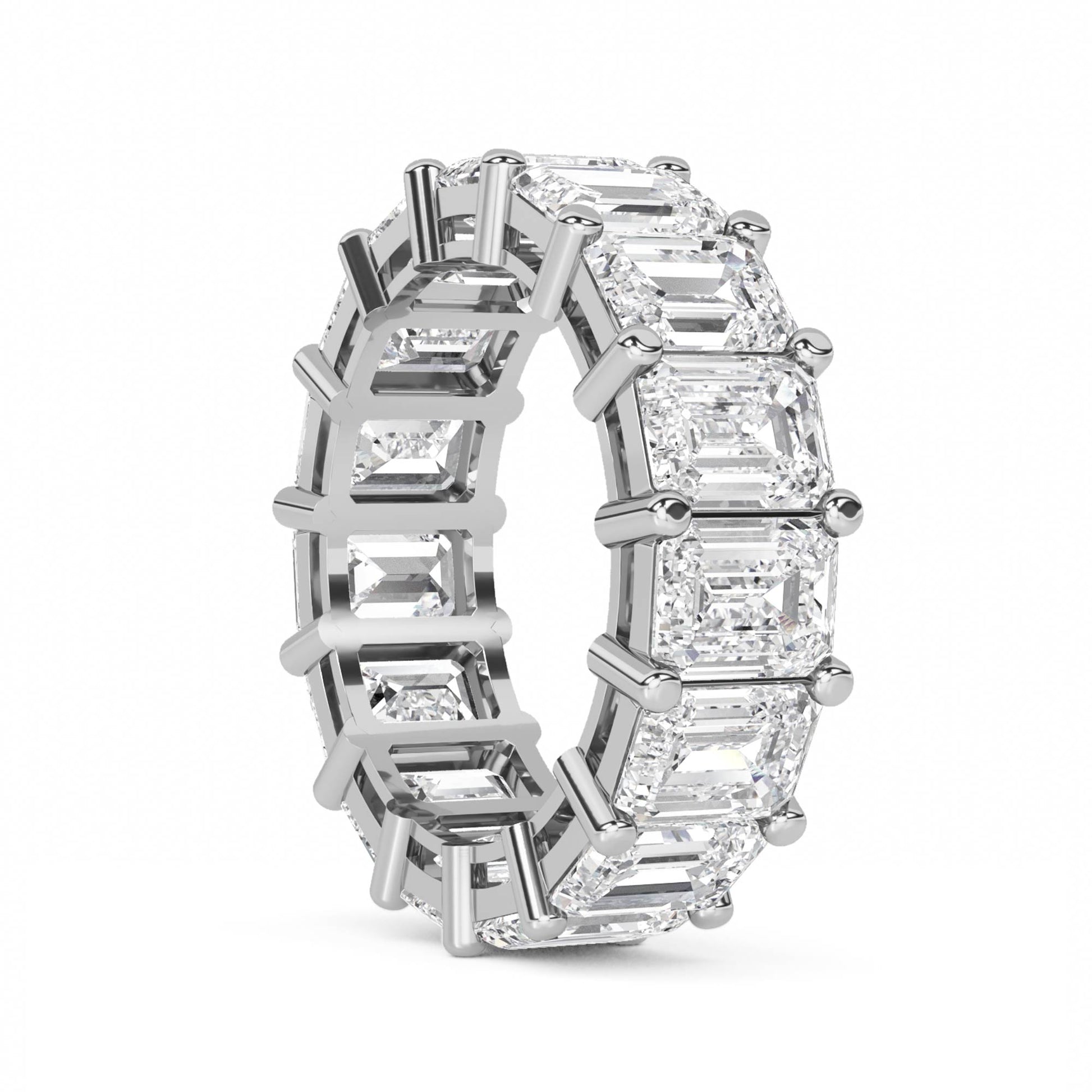 Emerald Cut Diamond Eternity Ring (Silver) - image 2