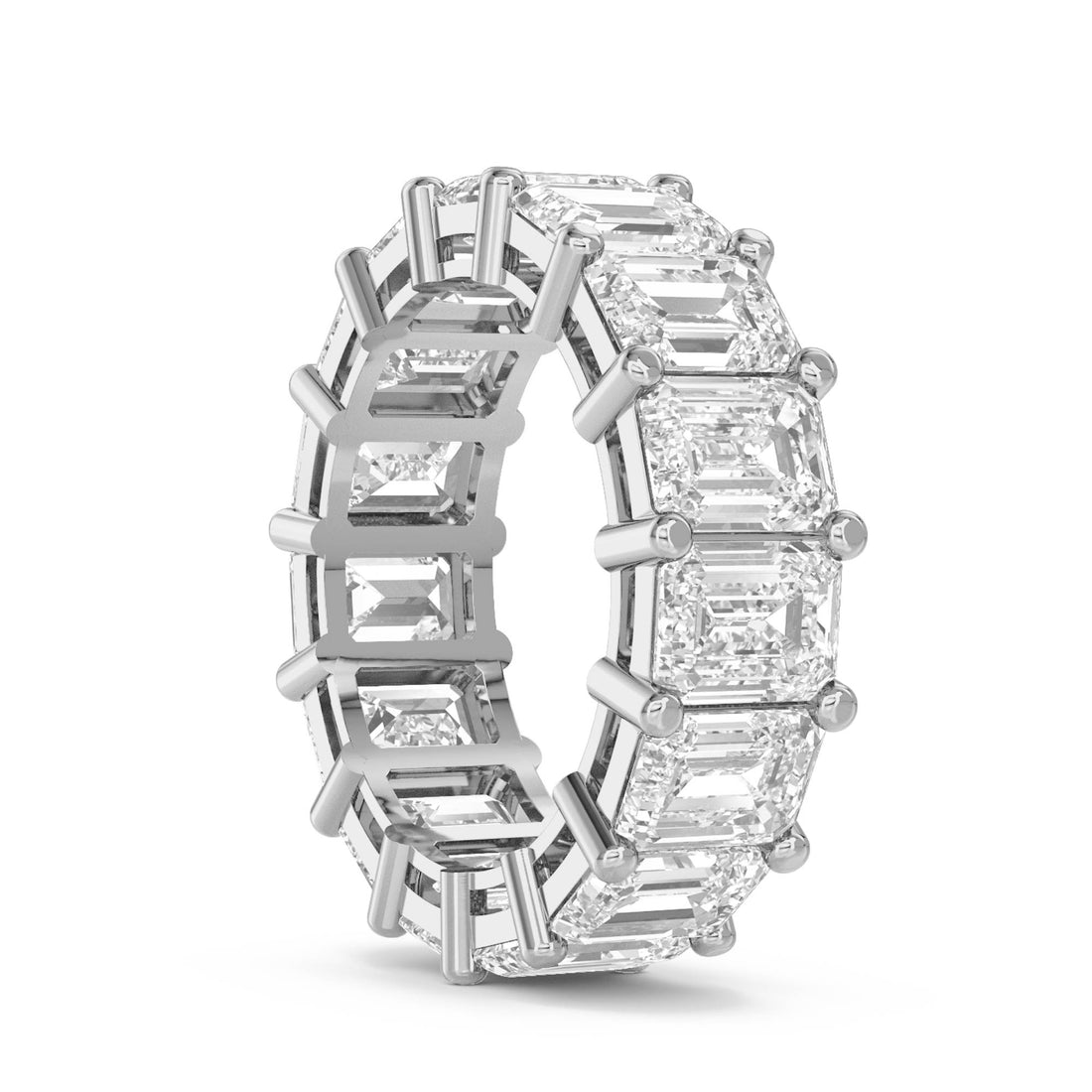 Emerald Cut Diamond Eternity Ring (Silver)