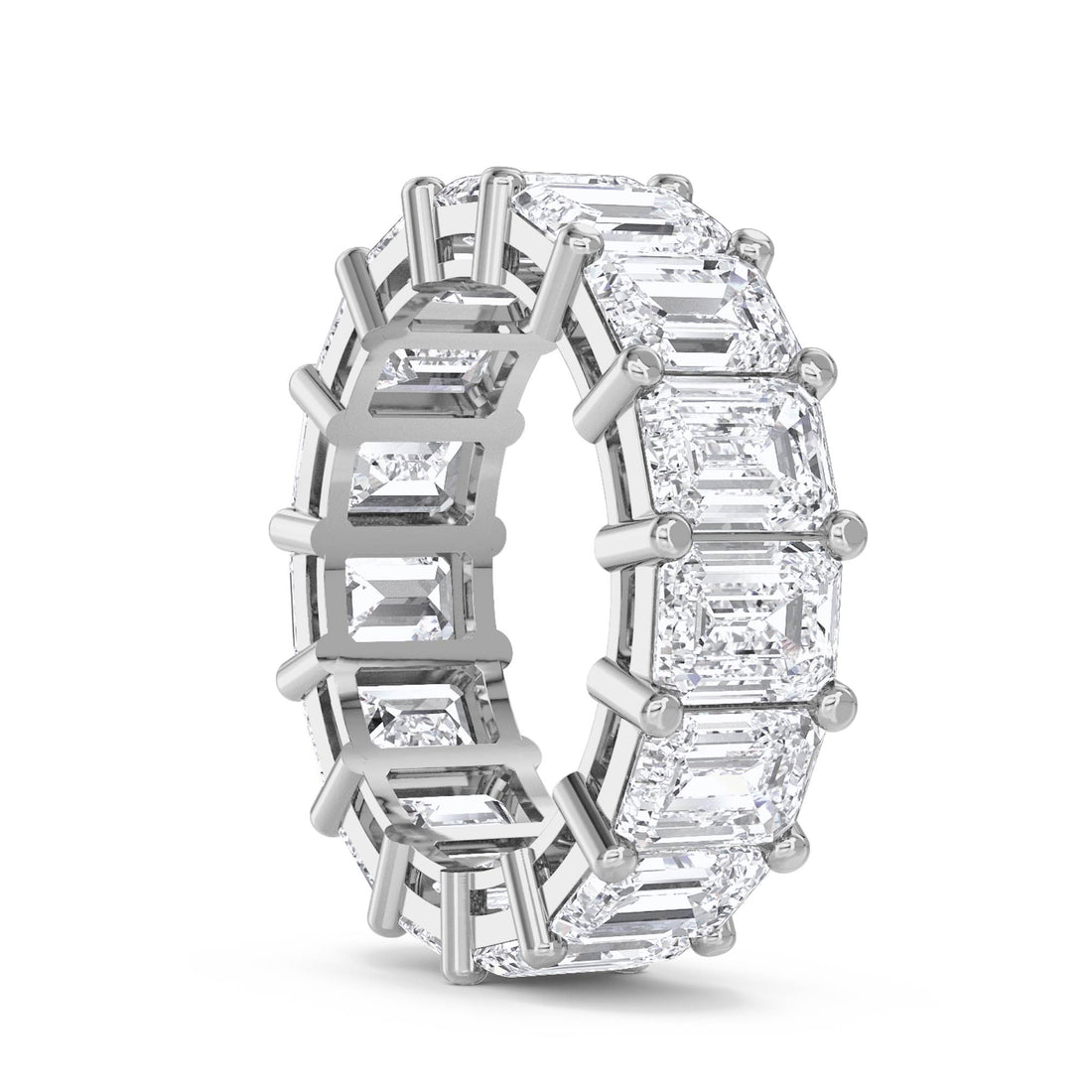 Emerald Cut Diamond Eternity Ring (Silver)