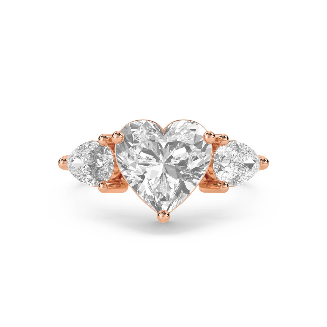 Heart Cut Three Stone Diamond Ring - image 3