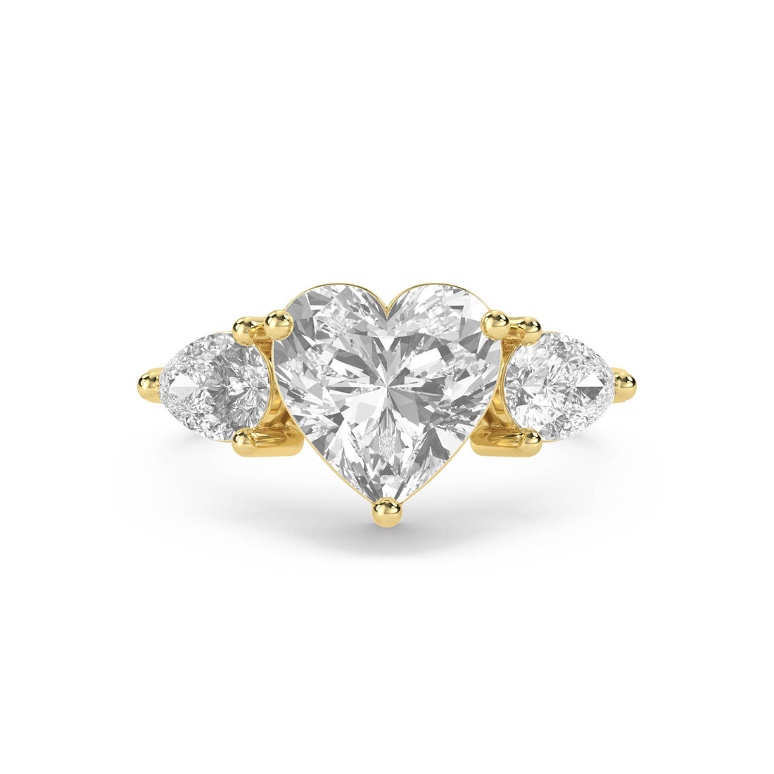Heart Cut Three Stone Diamond Ring - image 1