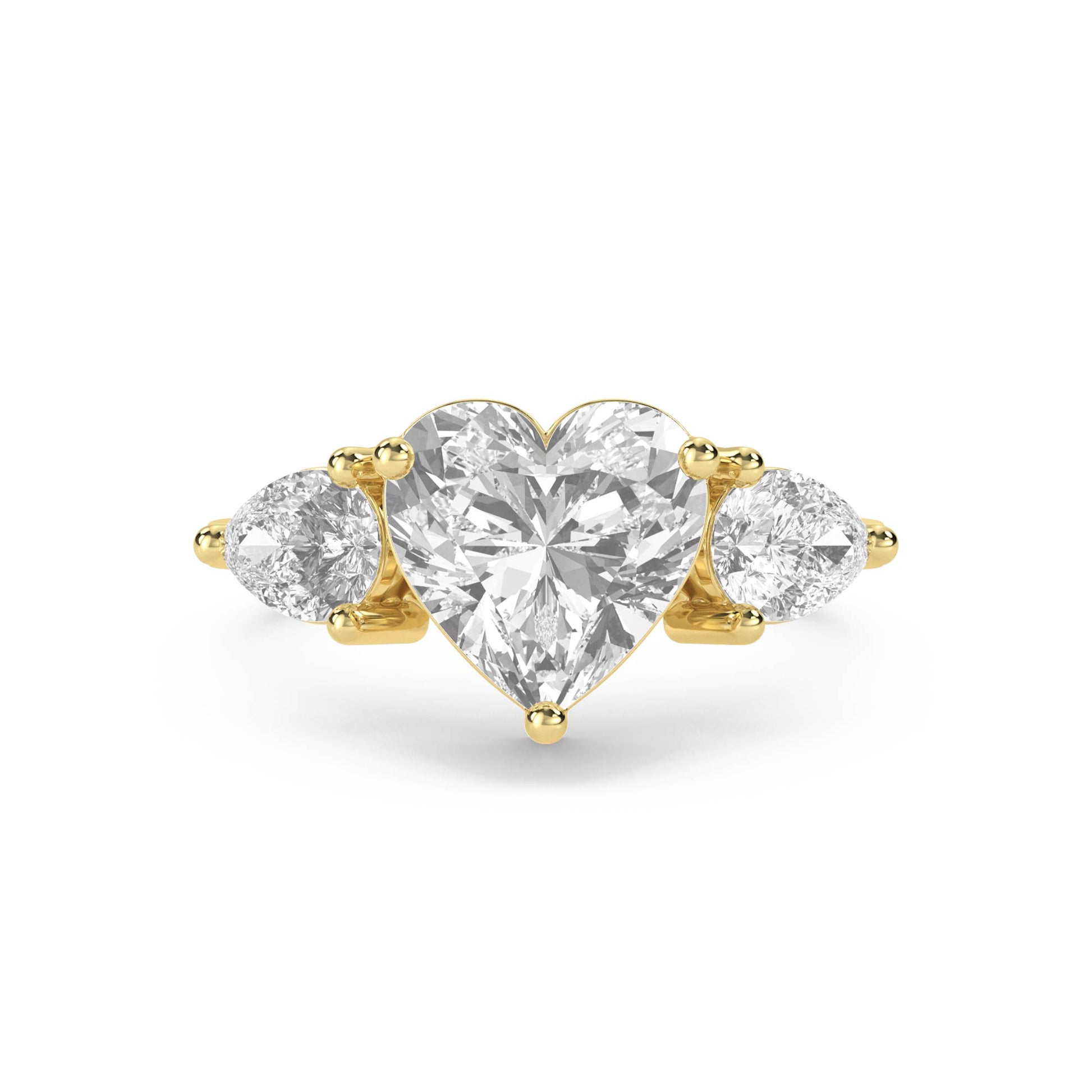 Heart Cut Three Stone Diamond Ring - image 1