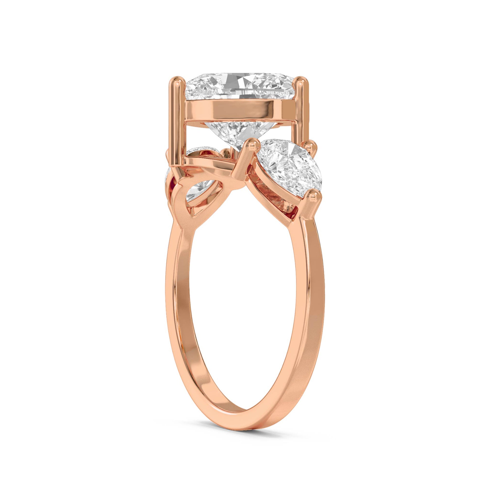 Heart Cut Three Stone Diamond Ring - image 4