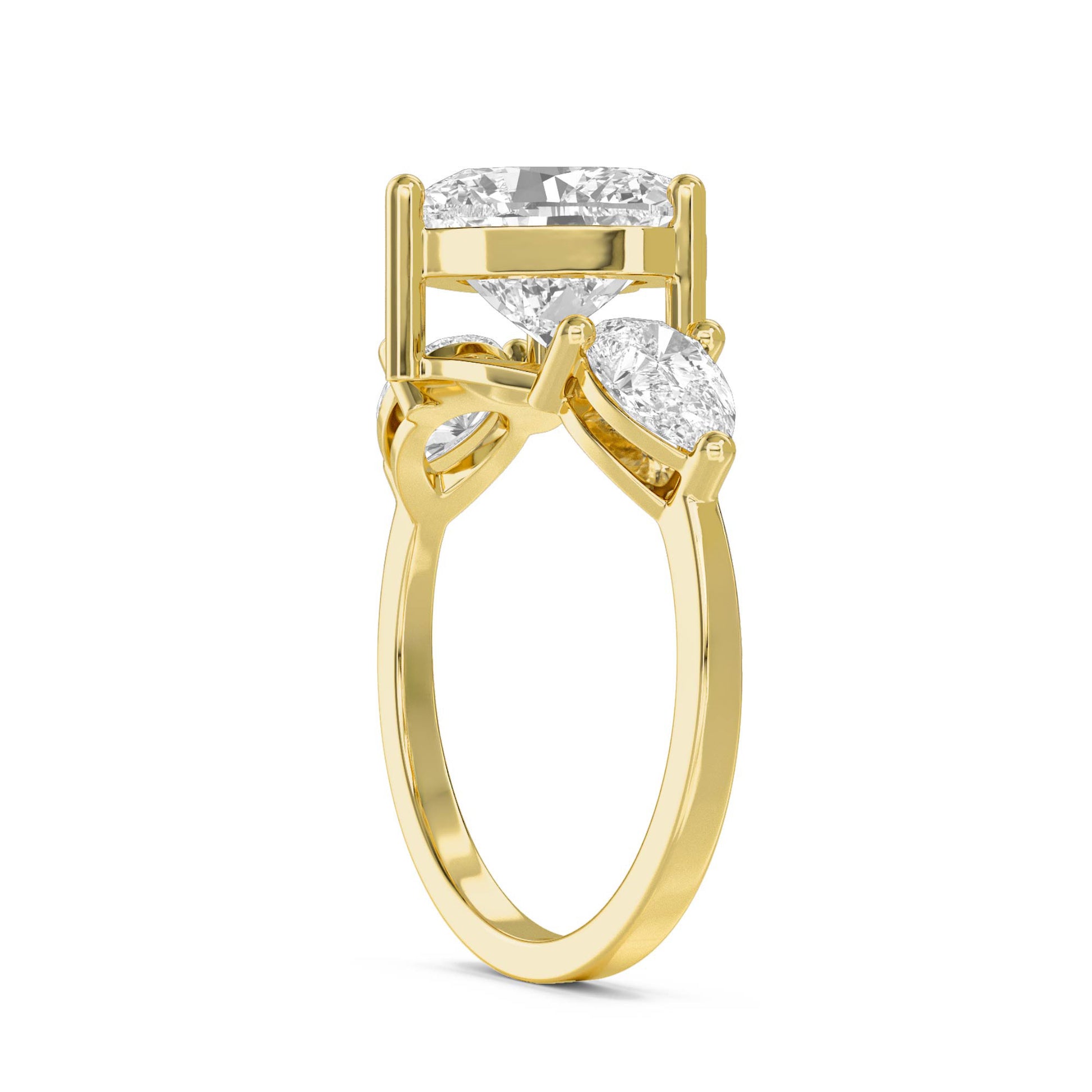 Heart Cut Three Stone Diamond Ring - image 2