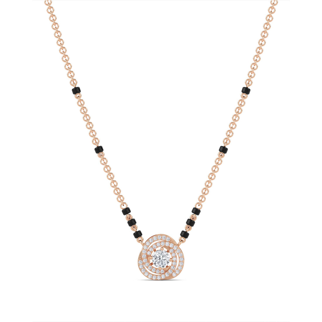 Swirl Halo Diamond Mangalsutra