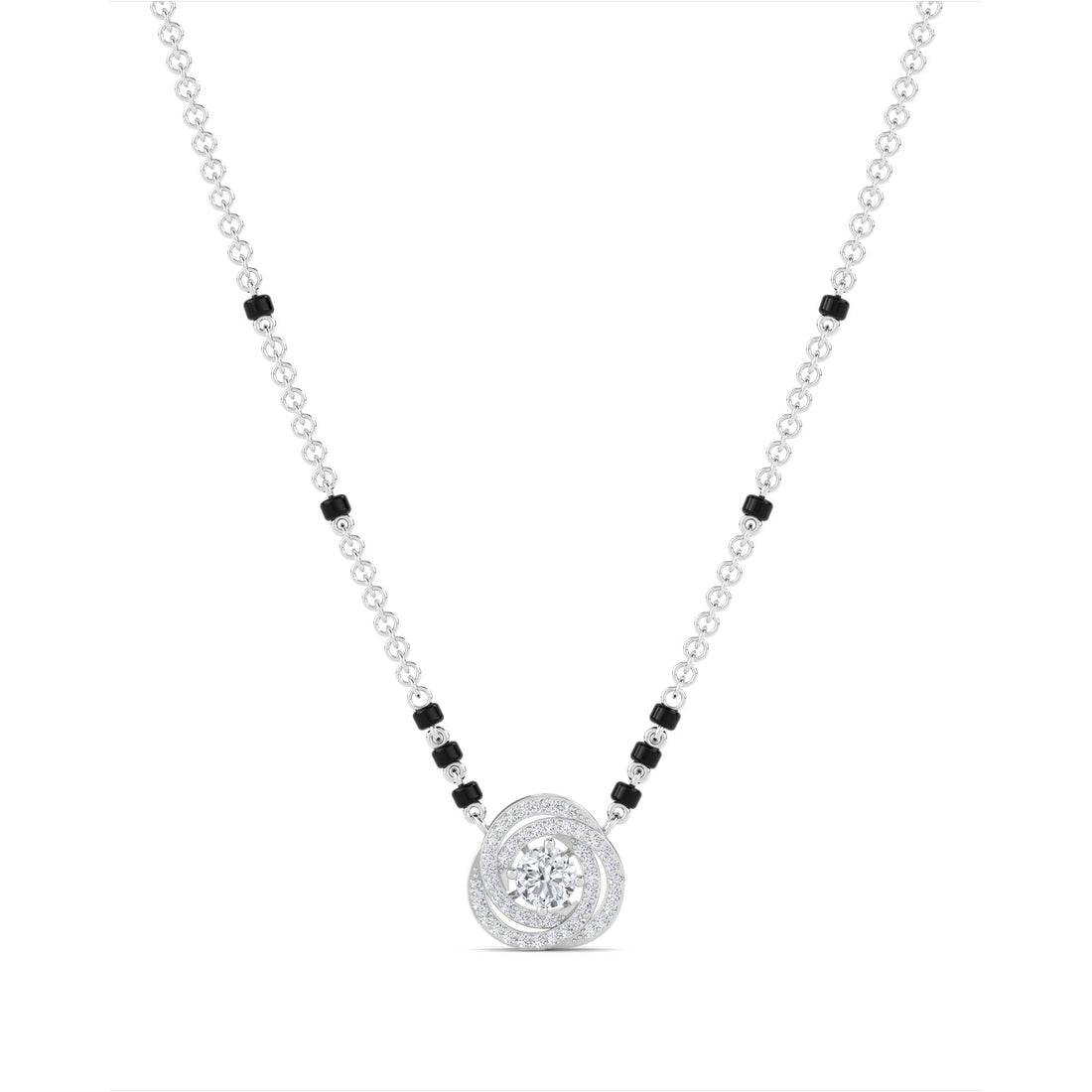 Swirl Halo Diamond Mangalsutra
