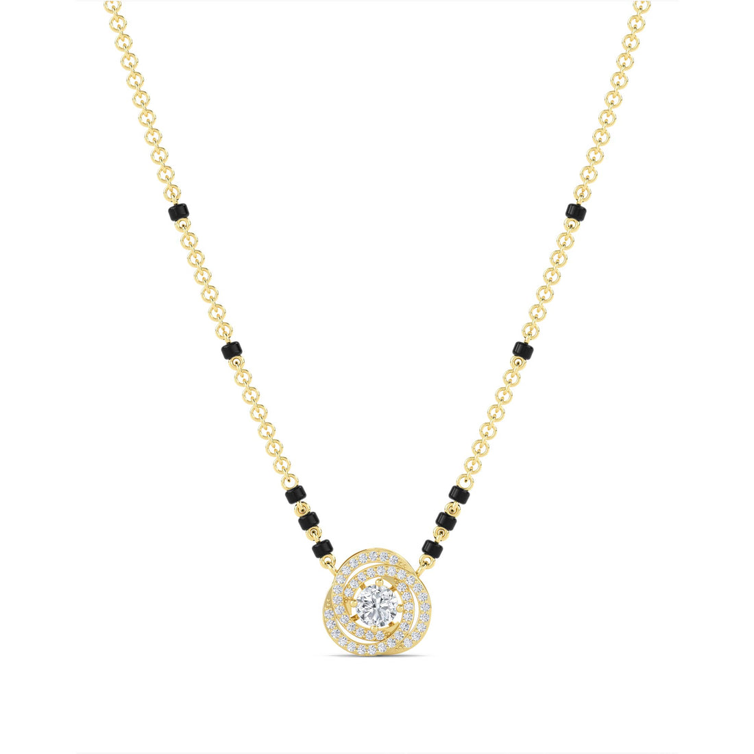Swirl Halo Diamond Mangalsutra