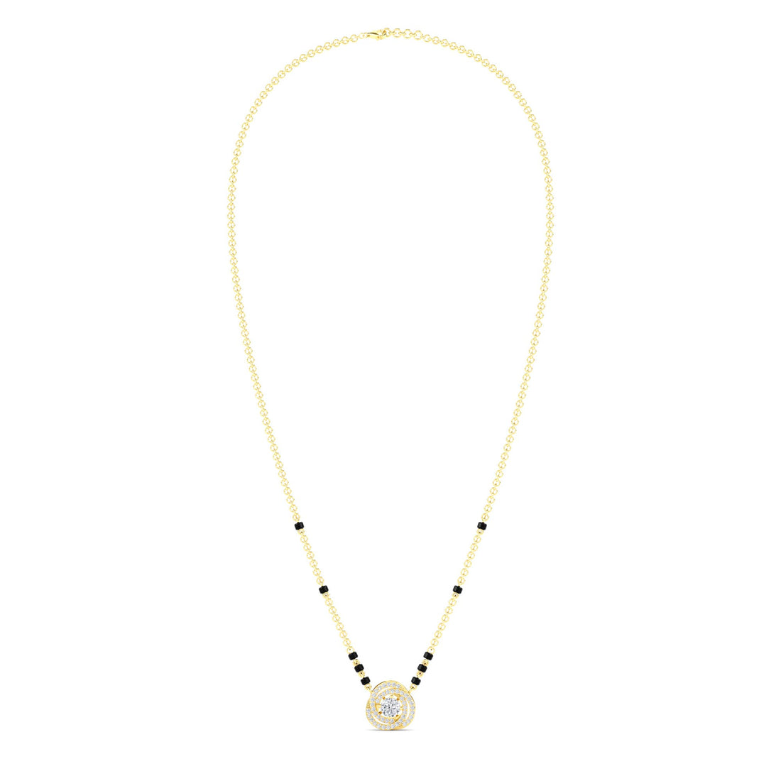 Swirl Halo Diamond Mangalsutra
